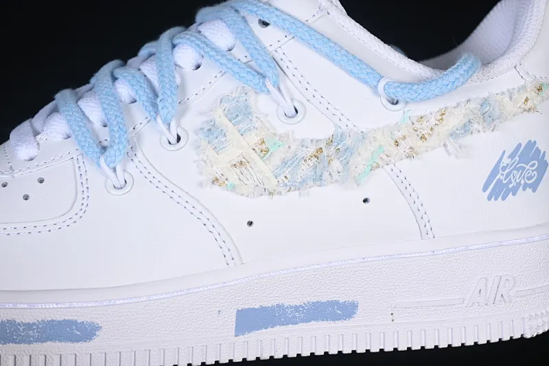 All categories Nk Air Force 1 Air Force series Nk Air Force 1 Low Air Force low-top Nike Air Force 1'07 Low milk blue weaving Air Force 1 low-top casual sneakers DC9999-223